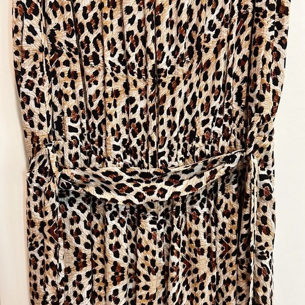 Jumpsuit Leopard Print Size Small Strapless Tie W… - image 6